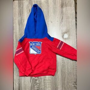 Red and Blue Sweatshirt with Athletic Design